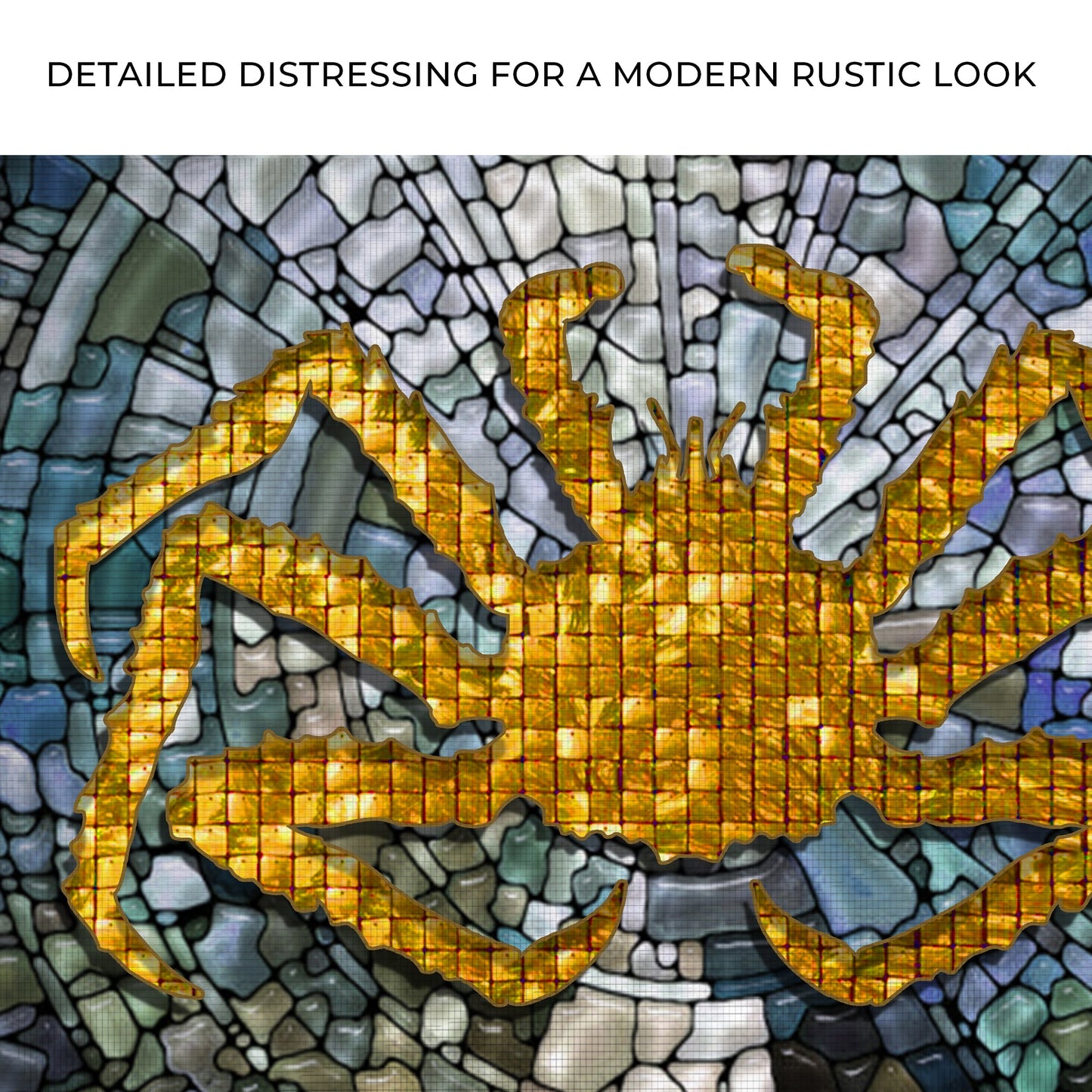 King Crab Mosaic Décor Canvas Wall Art